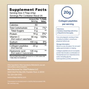 Vanilla Collagen Peptides Advanced – with Hyaluronic Acid u0026 Vitamin C – 21oz